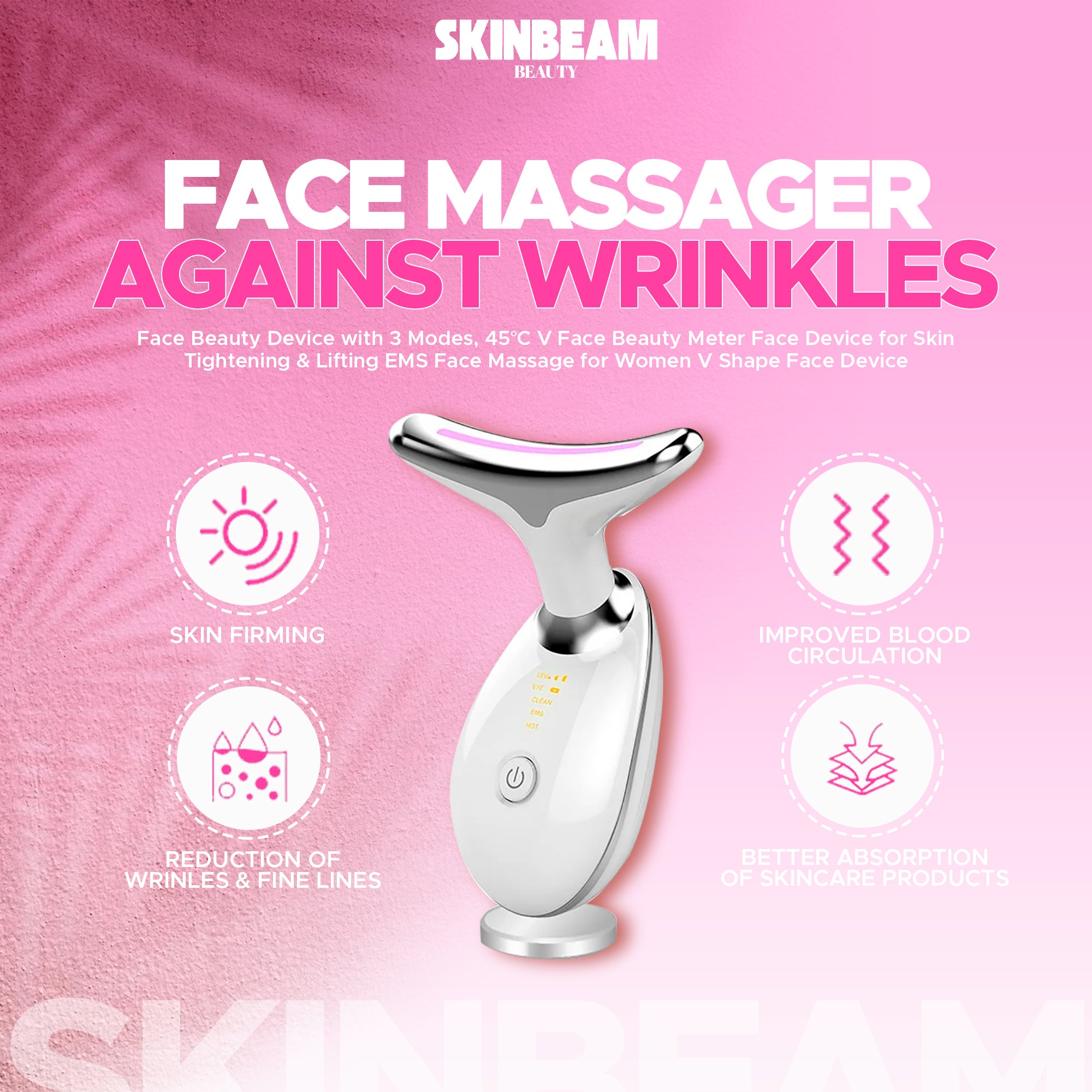 Skin Beam EMS Thermal Neck Lifting and Tightening Massager – Advanced Microcurrent Wrinkle Remover