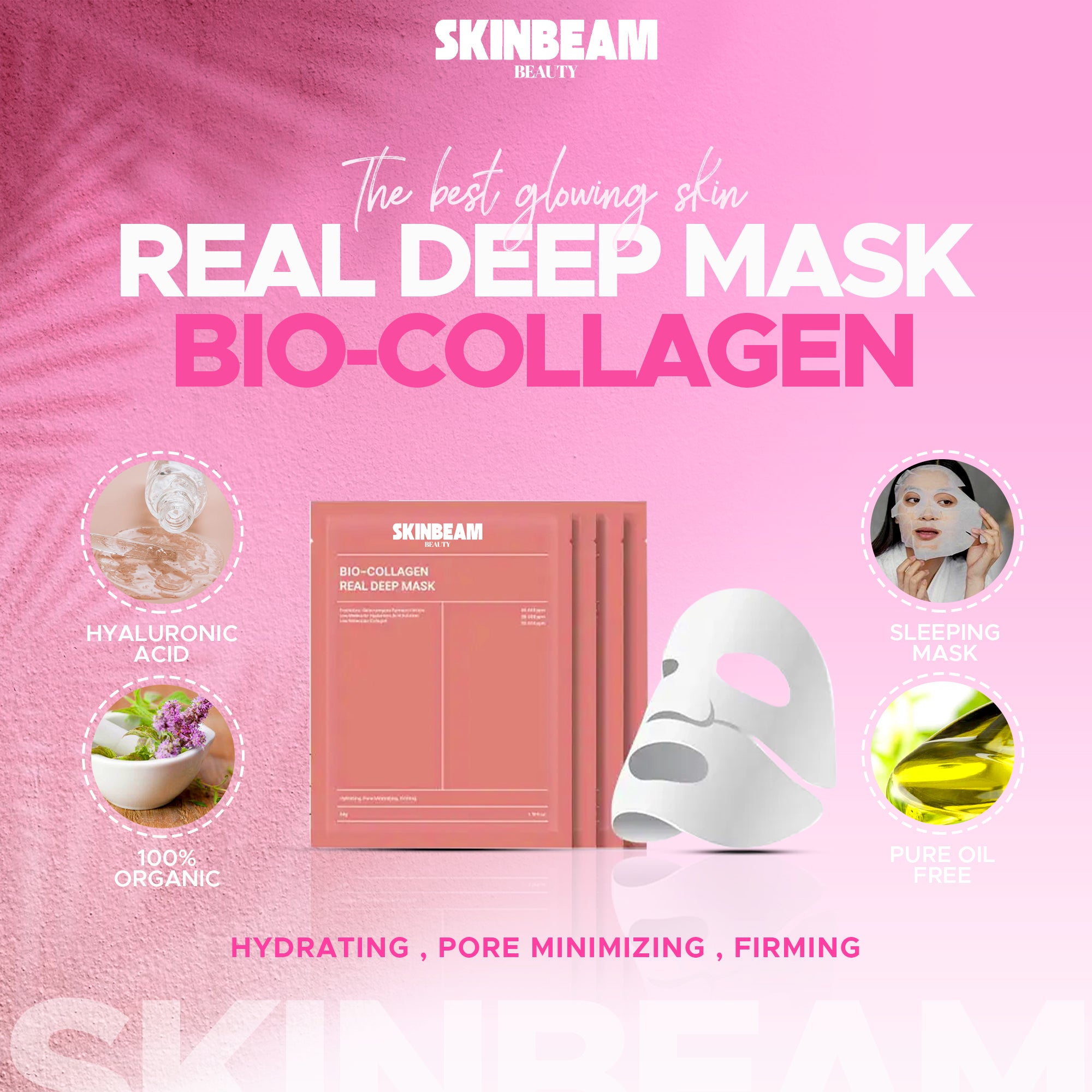 Deep Bio Collagen Mask - Pore Minimizing, Elasticity Boost, & Deep Hydration with Probiotic Galactomyces Ferment & Hyaluronic Acid